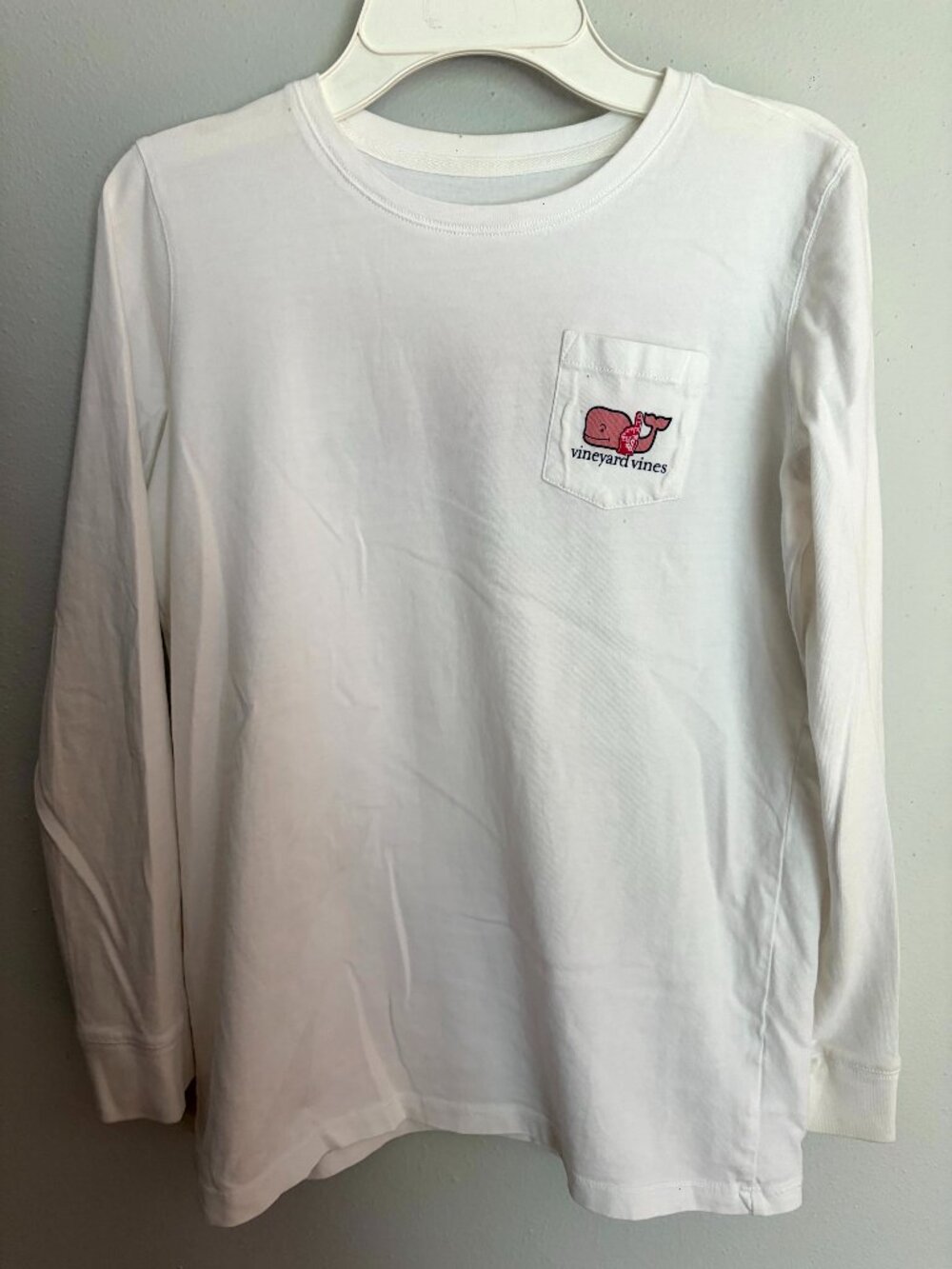 Vineyard Vines Boys Whale Football Long Sleeve T Shirt White Size Large (14)
